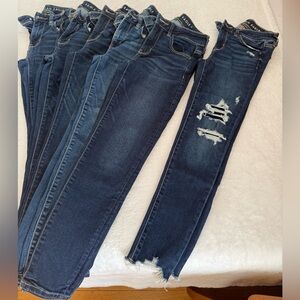 American Eagle Outfitters Blue Jeans Jeggings 6 pairs